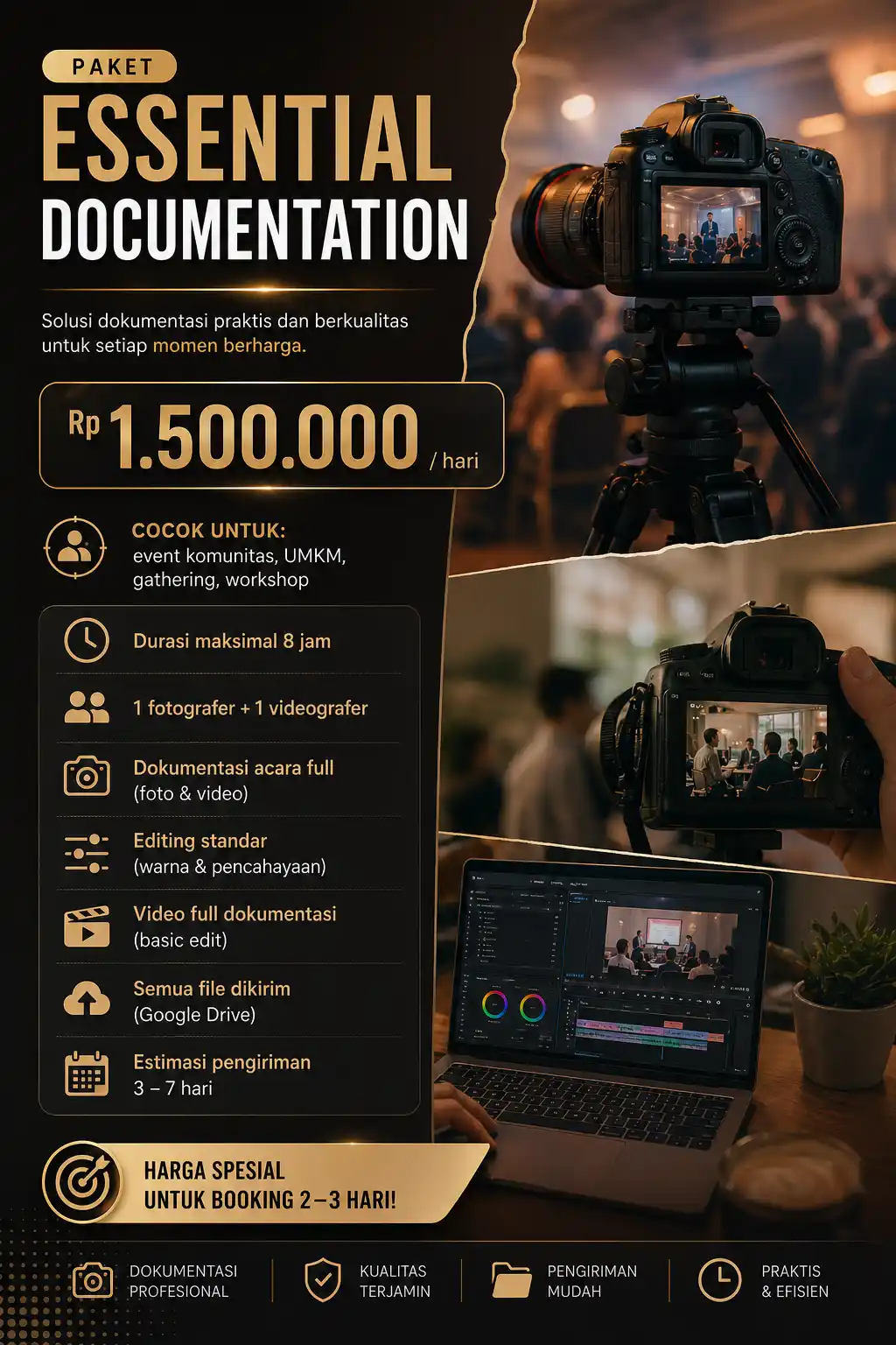 Paket Essential Documentation untuk event komunitas dan UMKM