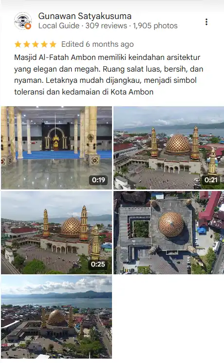 Review Masjid Raya Al-Fatah Ambon di Google Maps